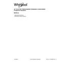 Whirlpool WFE535S0JV0 cover sheet diagram
