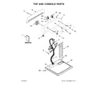 Whirlpool 4KWED5700JW0 top and console parts diagram