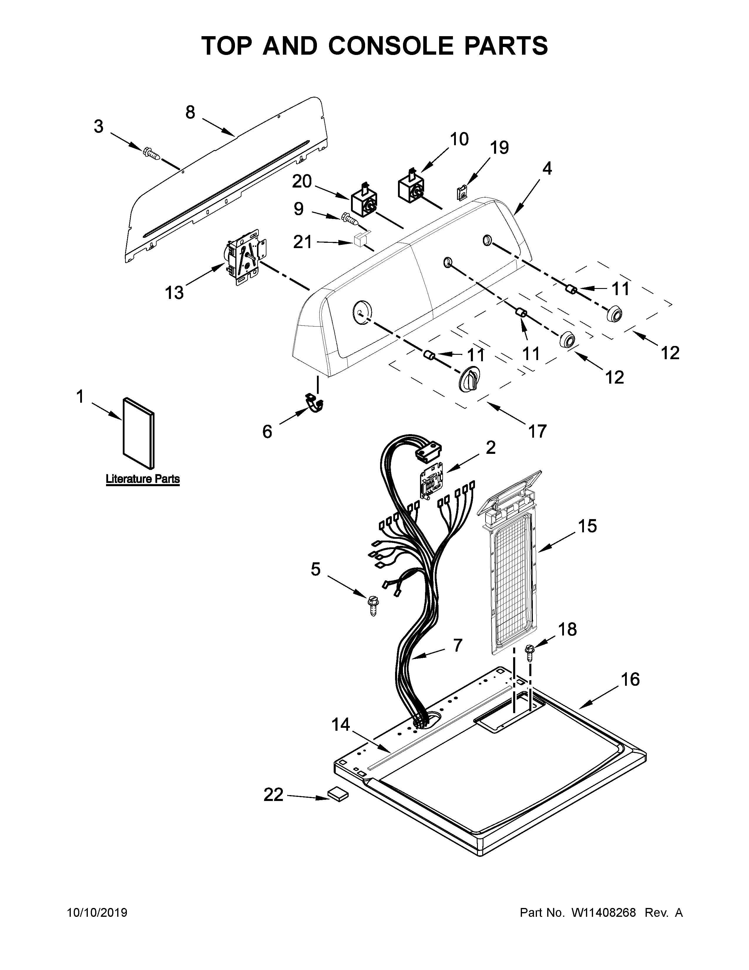 Top and console parts