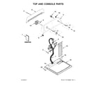 Whirlpool 4KWED5600JW0 top and console parts diagram