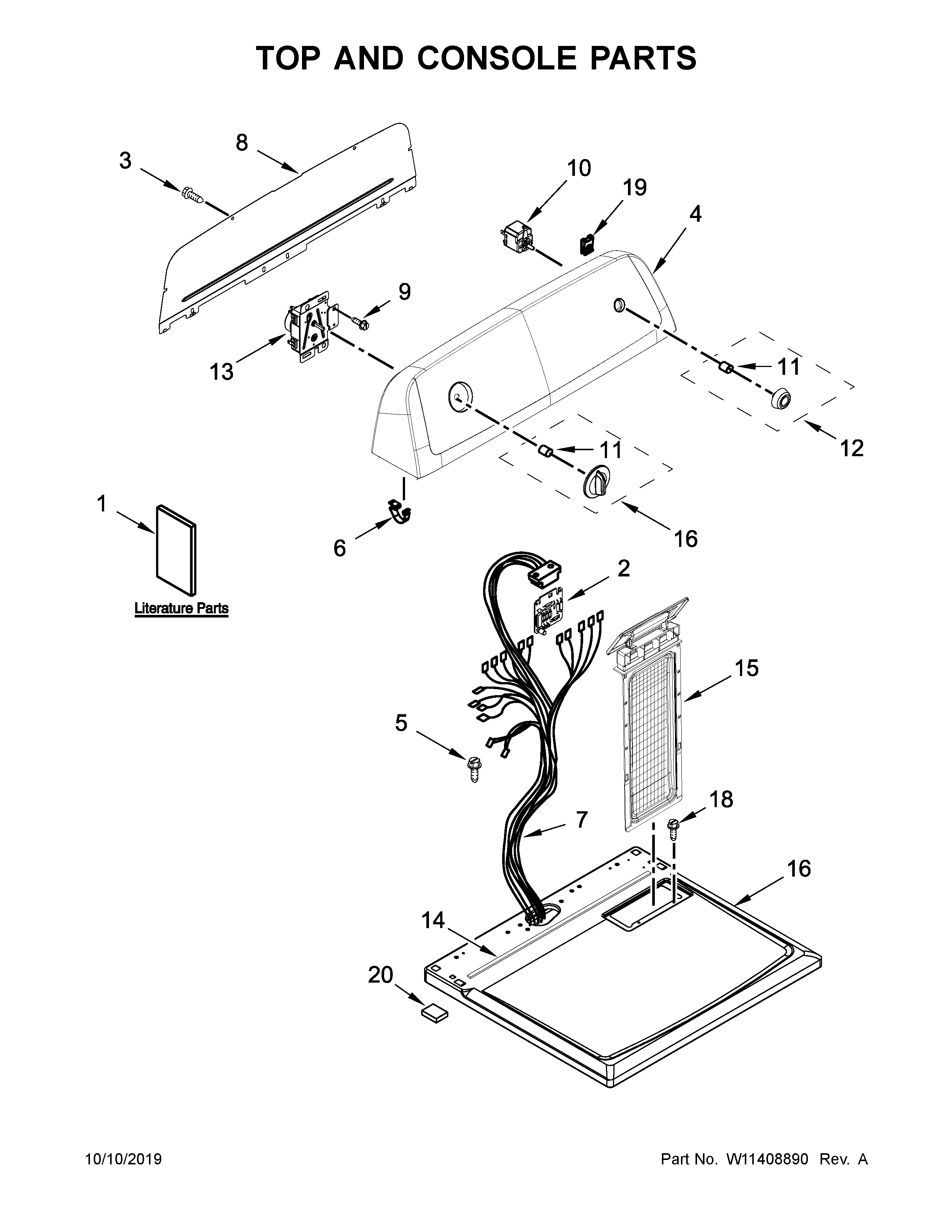 Top and console parts