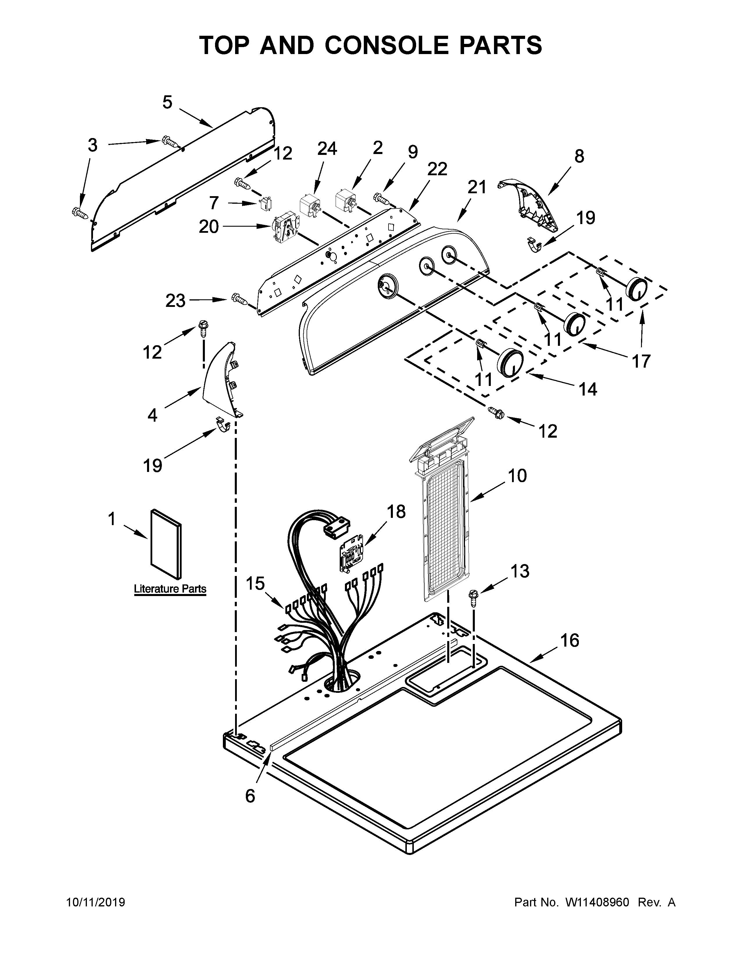 Top and console parts