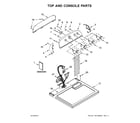 Whirlpool 4KWED5900JW0 top and console parts diagram