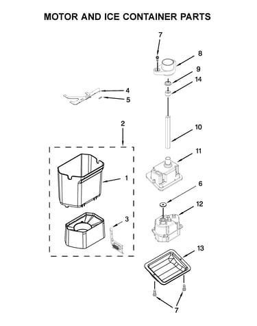 Motor and ice container parts