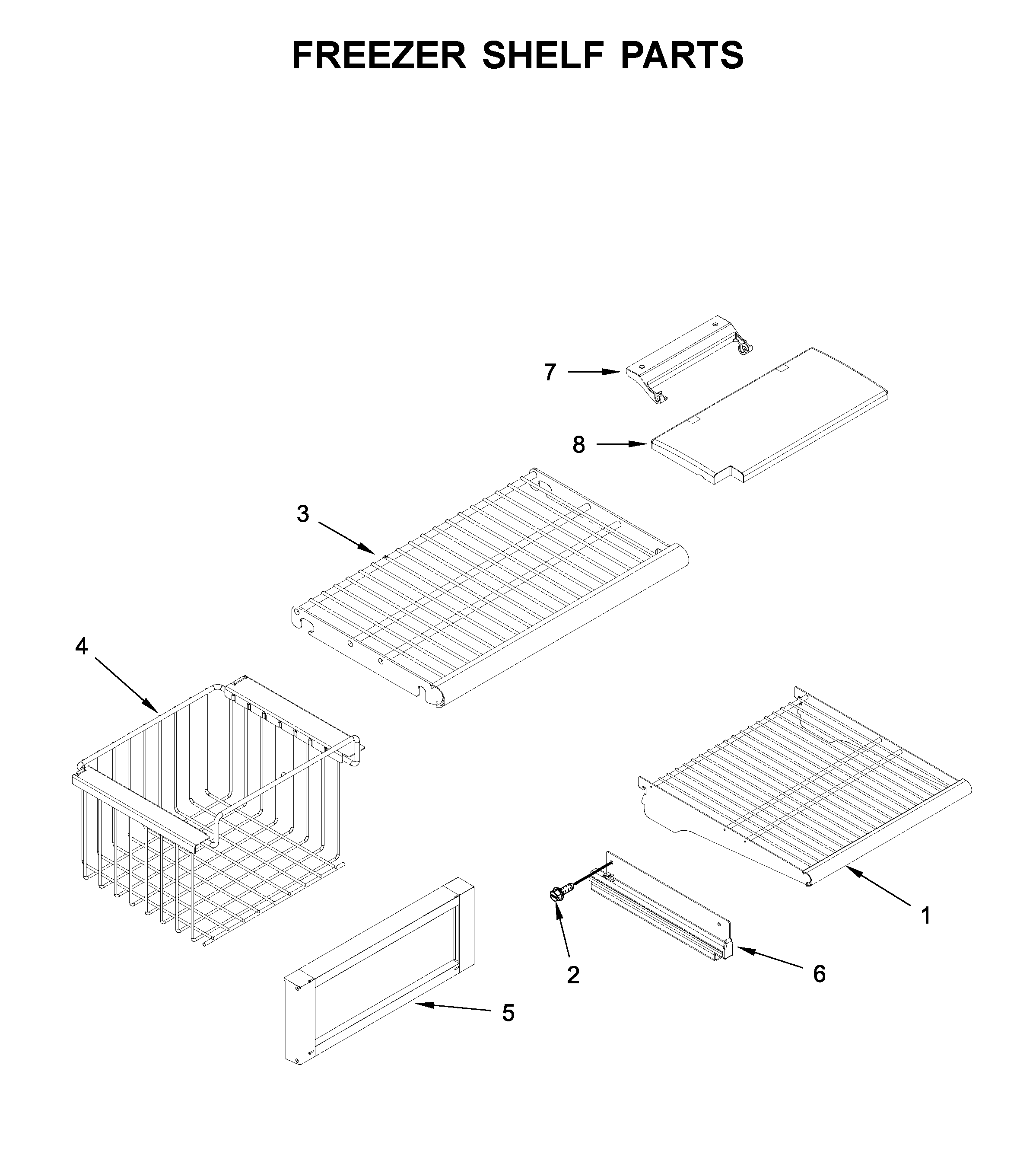 Freezer shelf parts