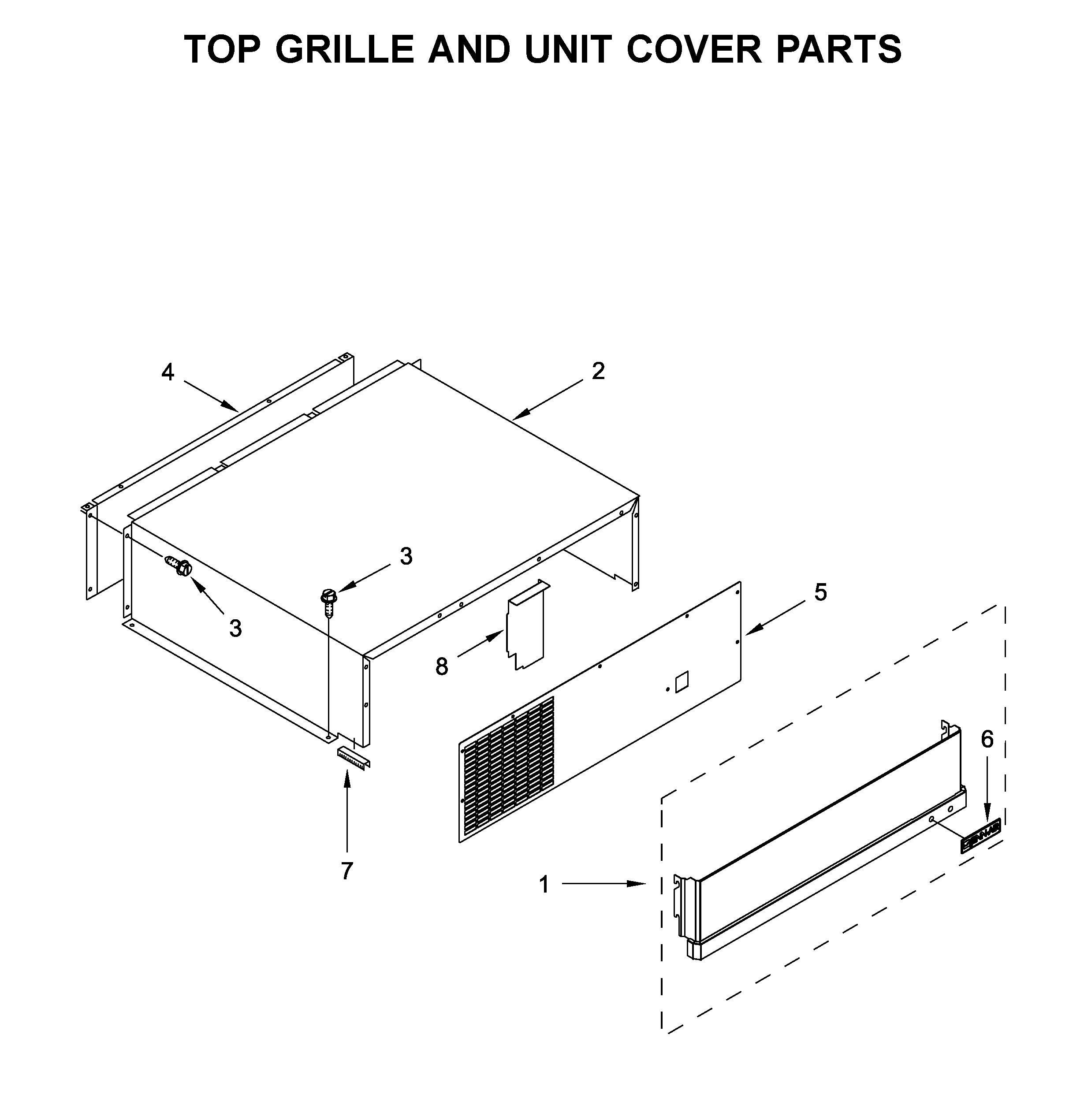 Top grille and unit cover parts