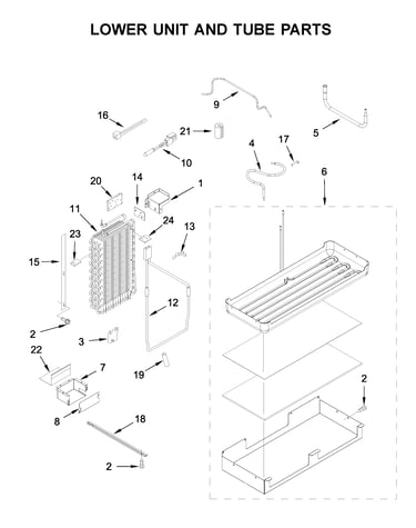 Lower unit and tube parts