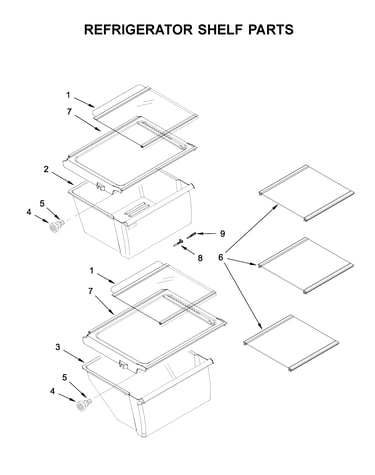 Refrigerator shelf parts