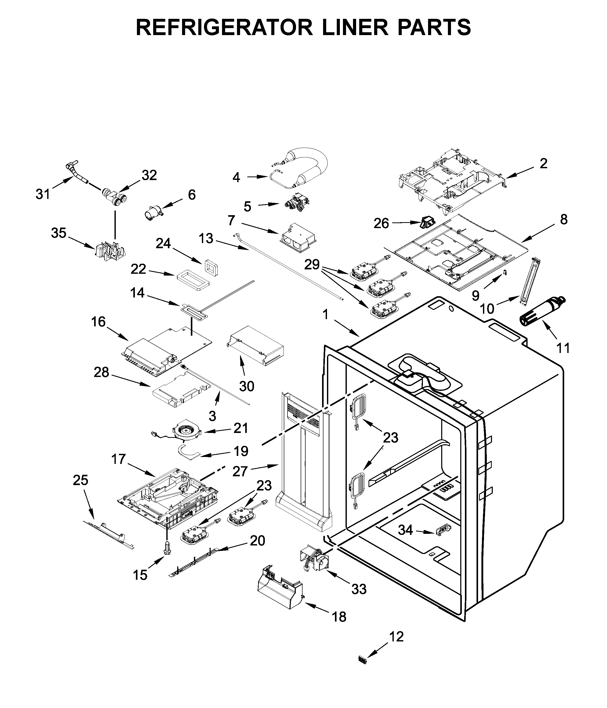 Refrigerator liner parts