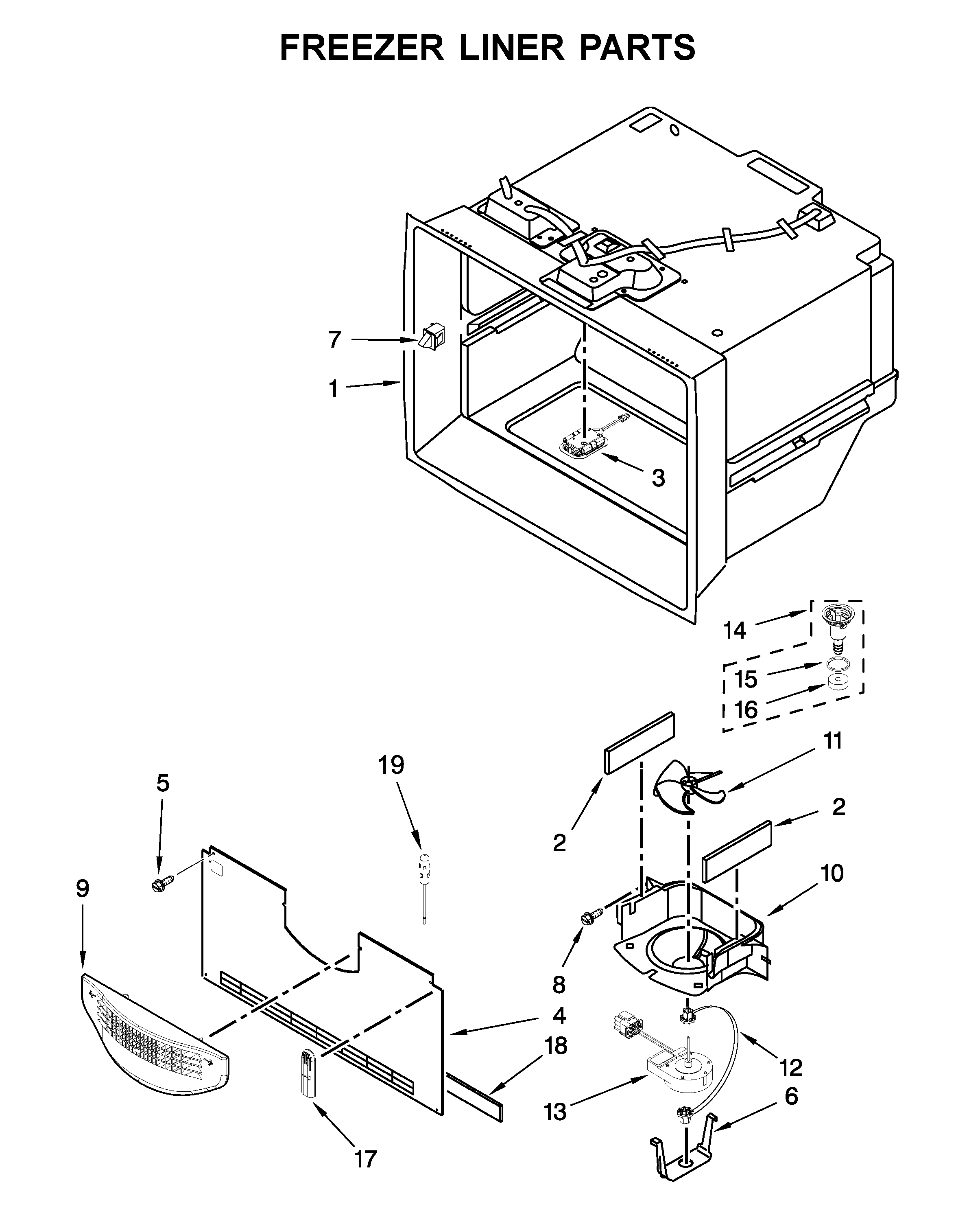 Freezer liner parts