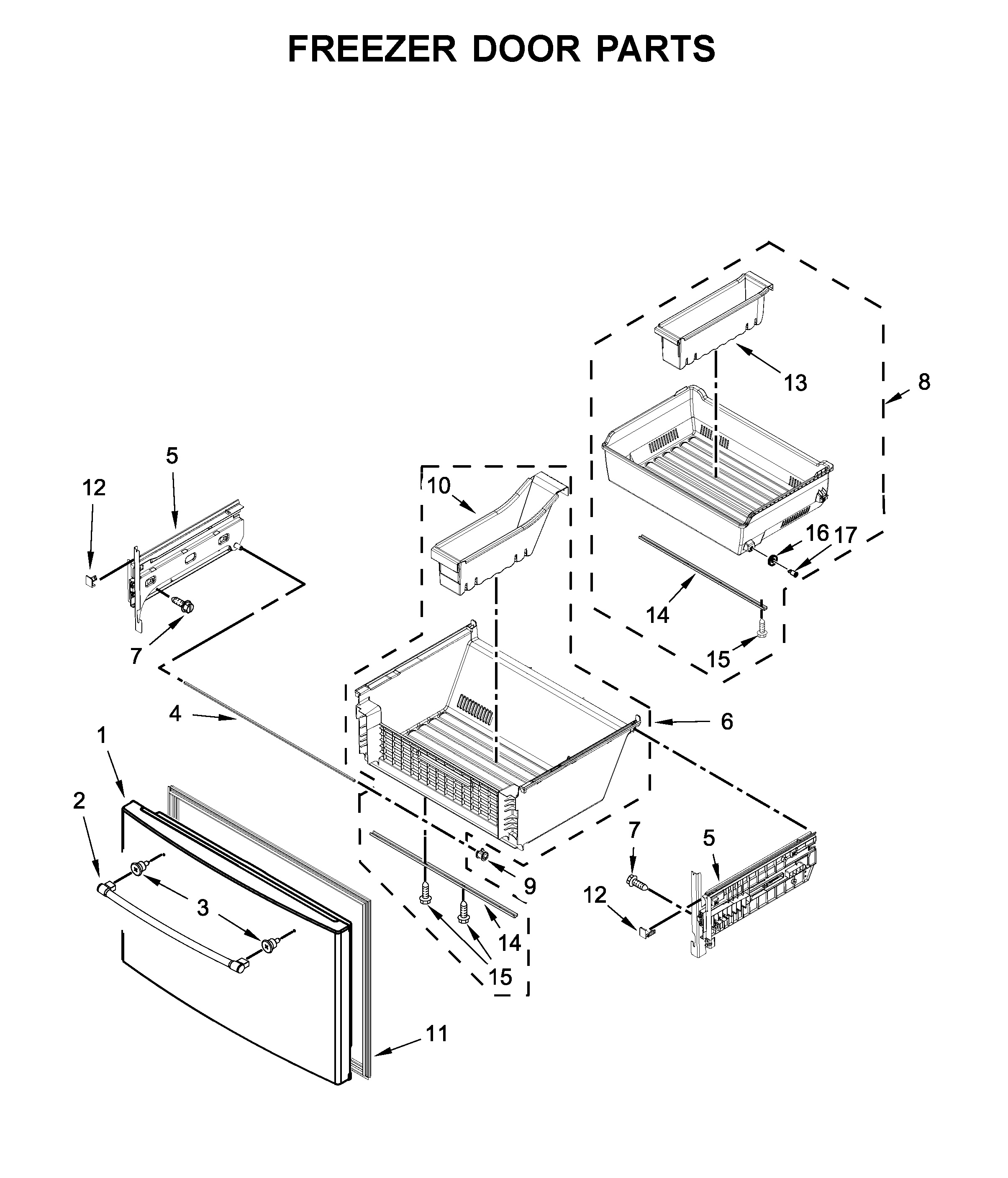 Freezer door parts