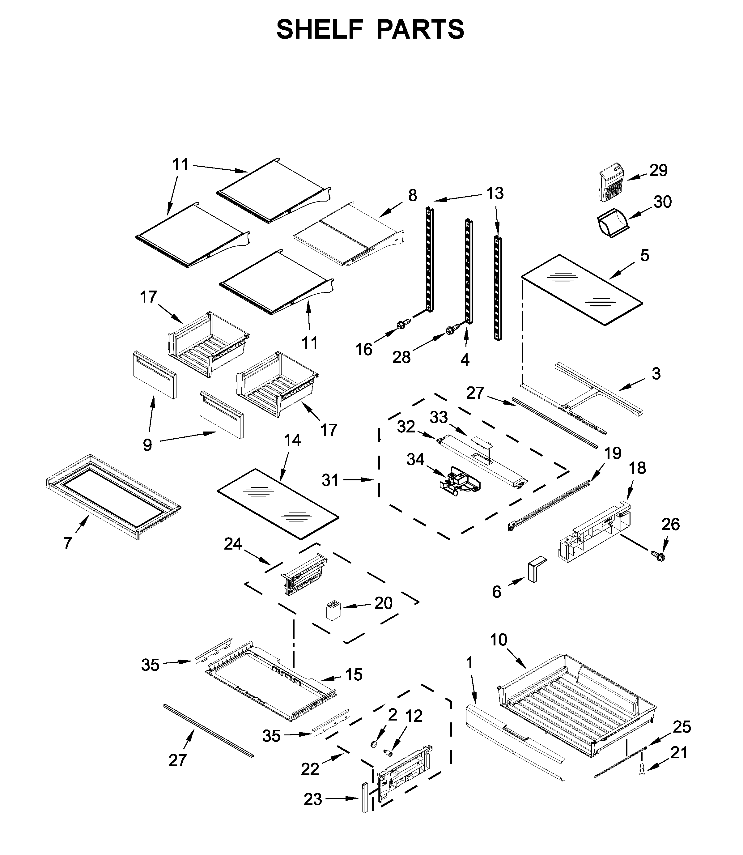 Shelf parts