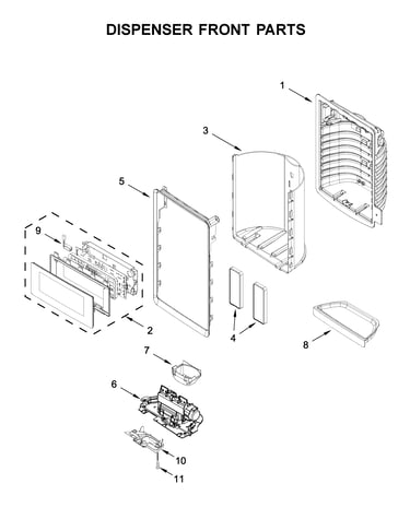 Dispenser front parts