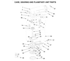 KitchenAid 5K45SSBWH4 case, gearing and planetary unit parts diagram
