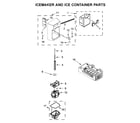 KitchenAid KRSC700HBS00 icemaker and ice container parts diagram