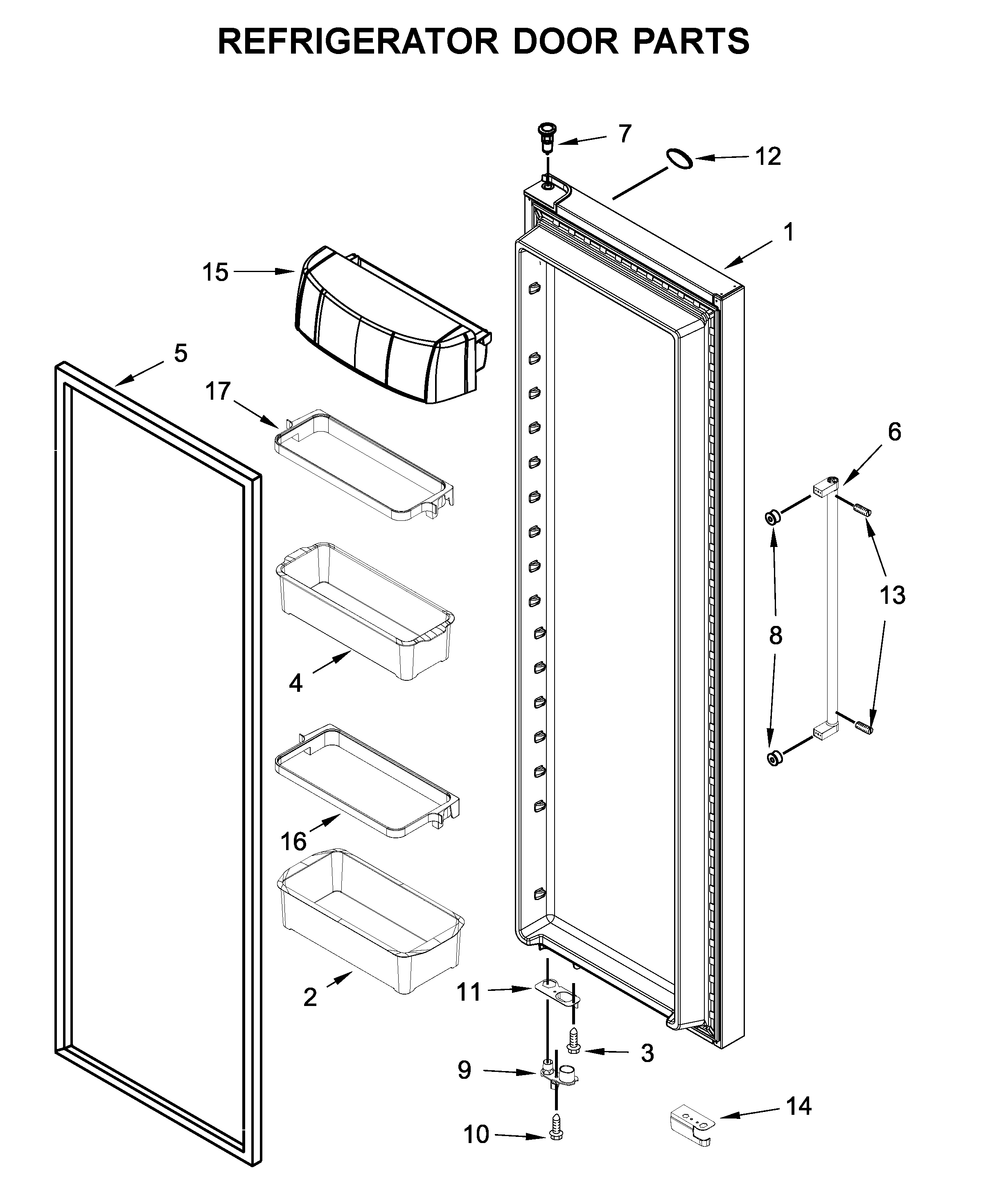 Refrigerator door parts