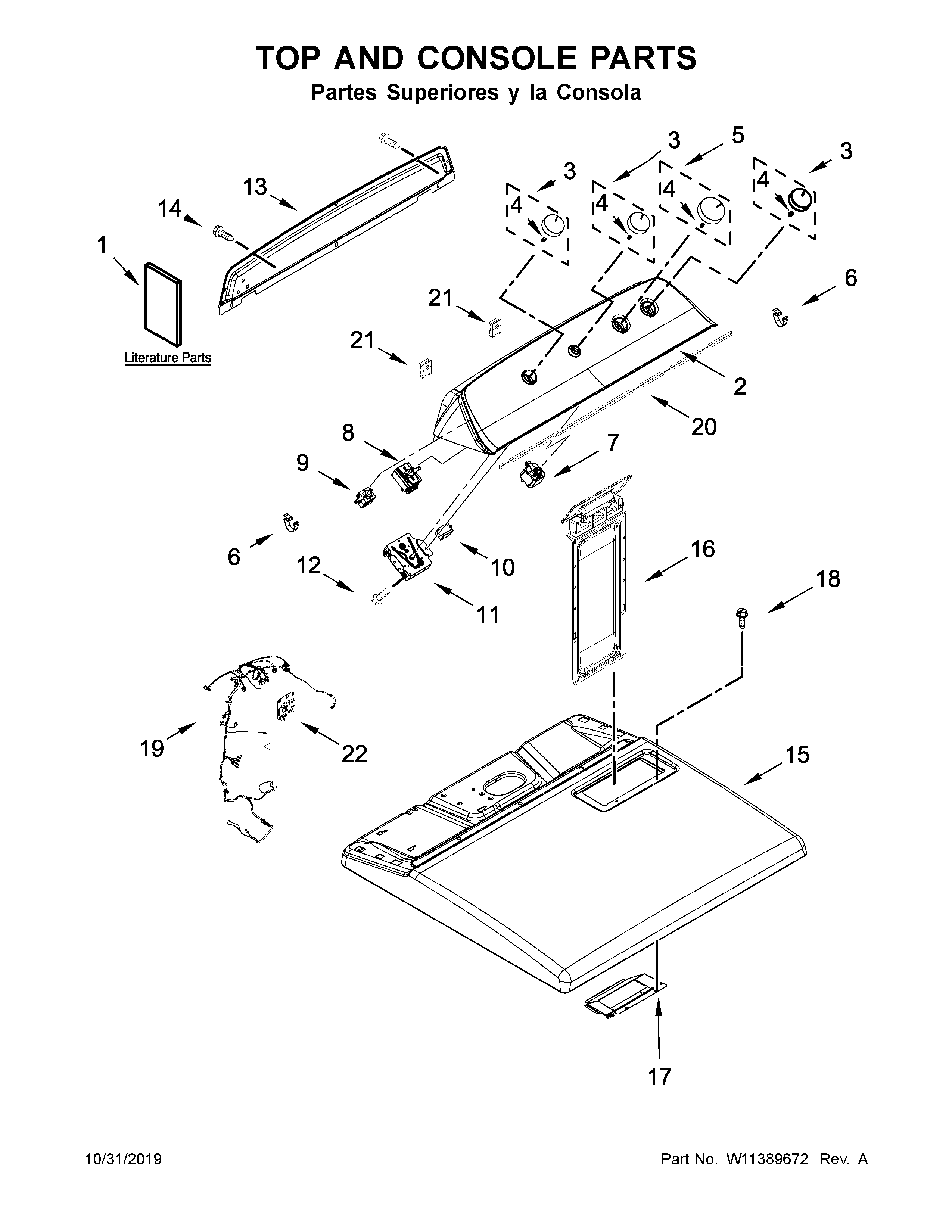 Top and console parts