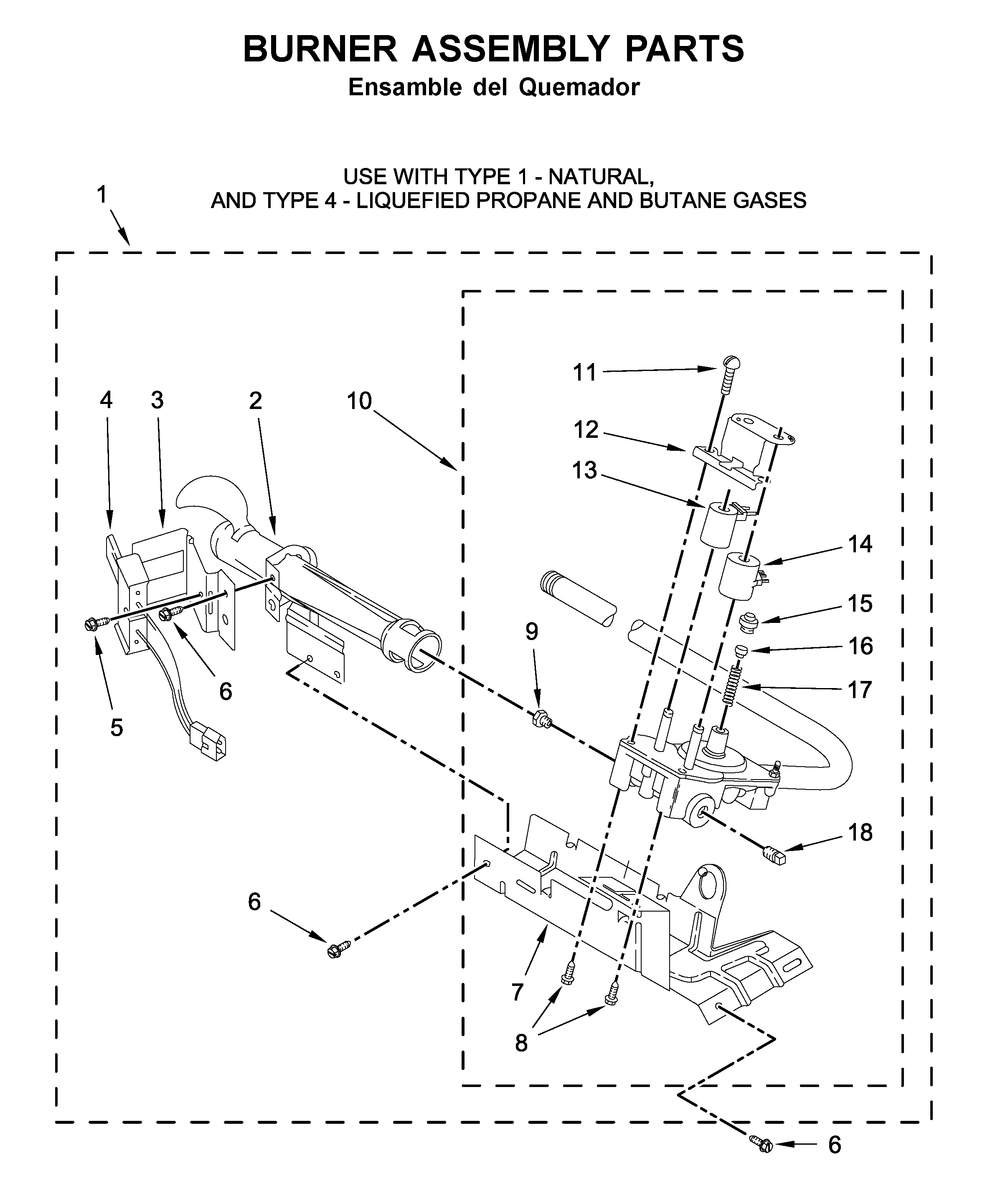 Burner assembly parts