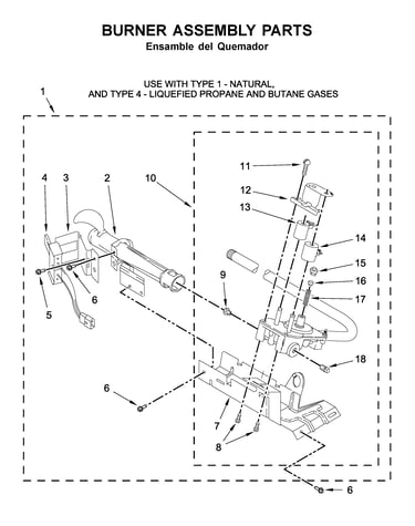 Burner assembly parts
