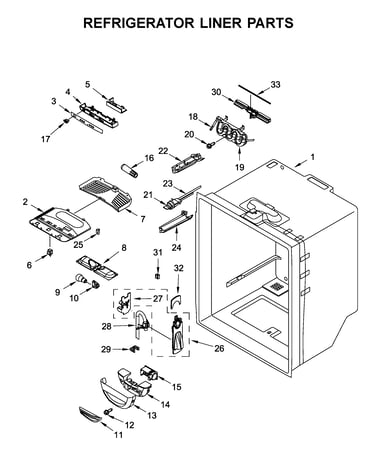 Refrigerator liner parts