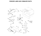 Whirlpool WRF535SWHZ03 freezer liner and icemaker parts diagram