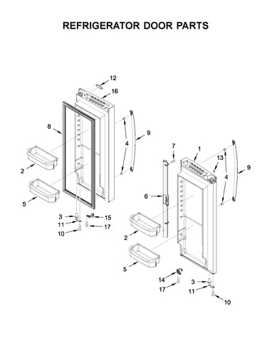 Refrigerator door parts