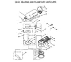 KitchenAid 5K45SSZWH0 case, gearing and planetary unit parts diagram