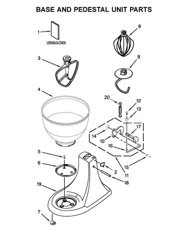 Base and pedestal unit parts