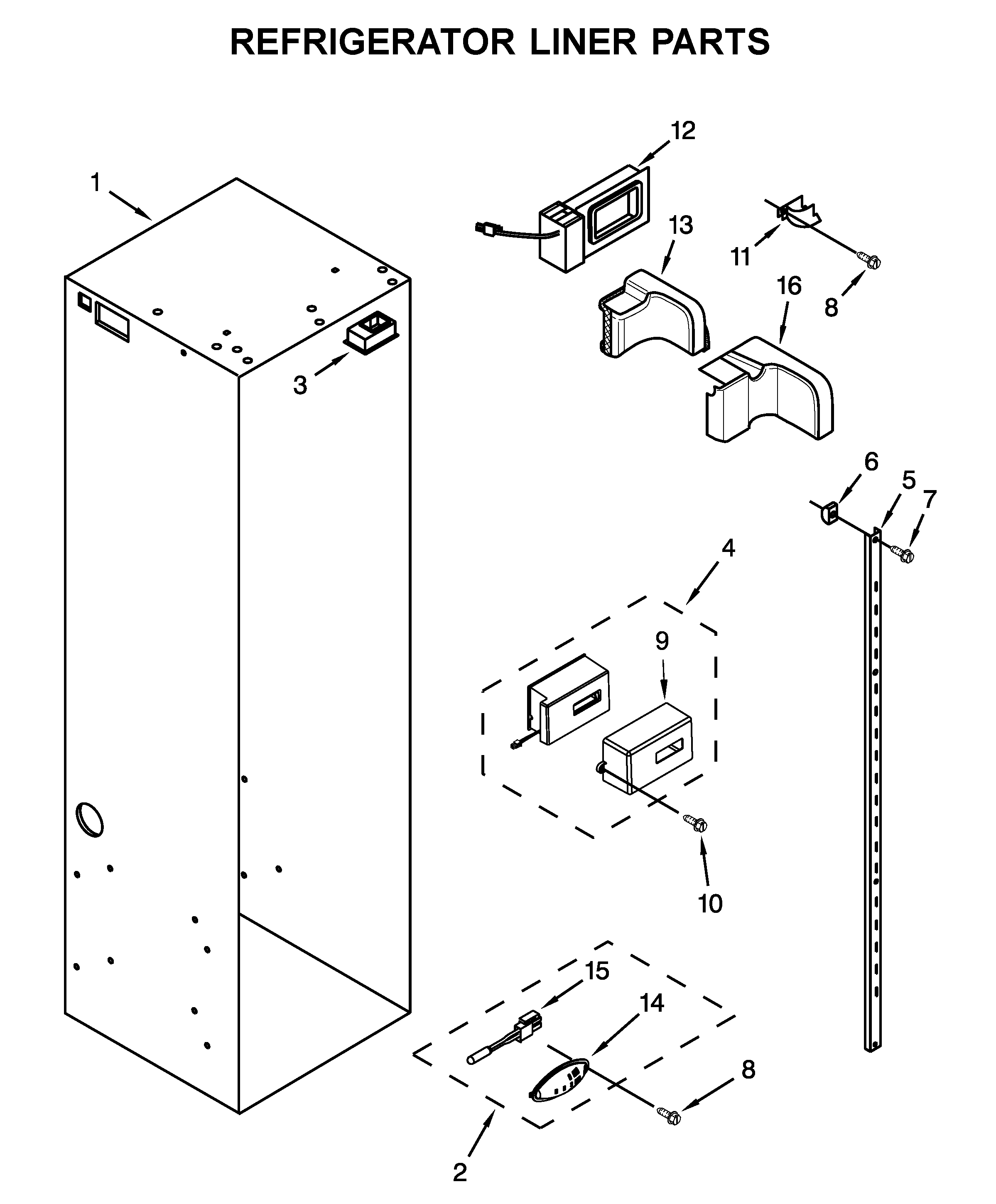 REFRIGERATOR LINER PARTS