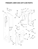 Freezer liner and air flow parts