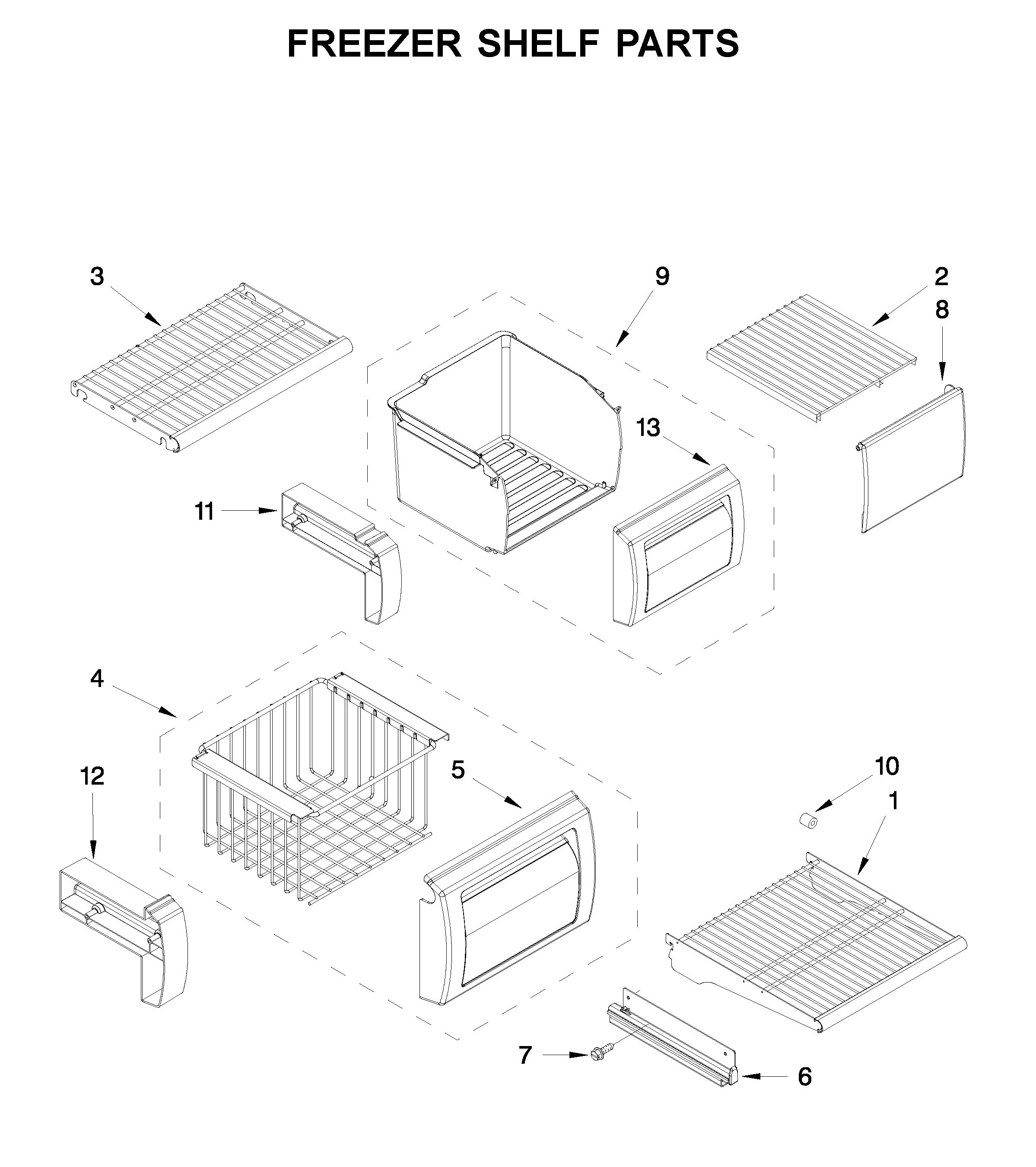 FREEZER SHELF PARTS