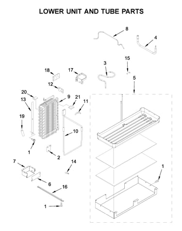 Lower unit and tube parts