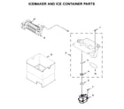 KitchenAid KRMF706EBS01 icemaker and ice container parts diagram