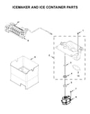 Icemaker and ice container parts