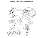 Whirlpool WRFA32SMHZ00 freezer liner and icemaker parts diagram
