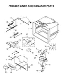 Freezer liner and icemaker parts