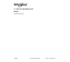 Whirlpool WMH54521HS4 cover sheet diagram