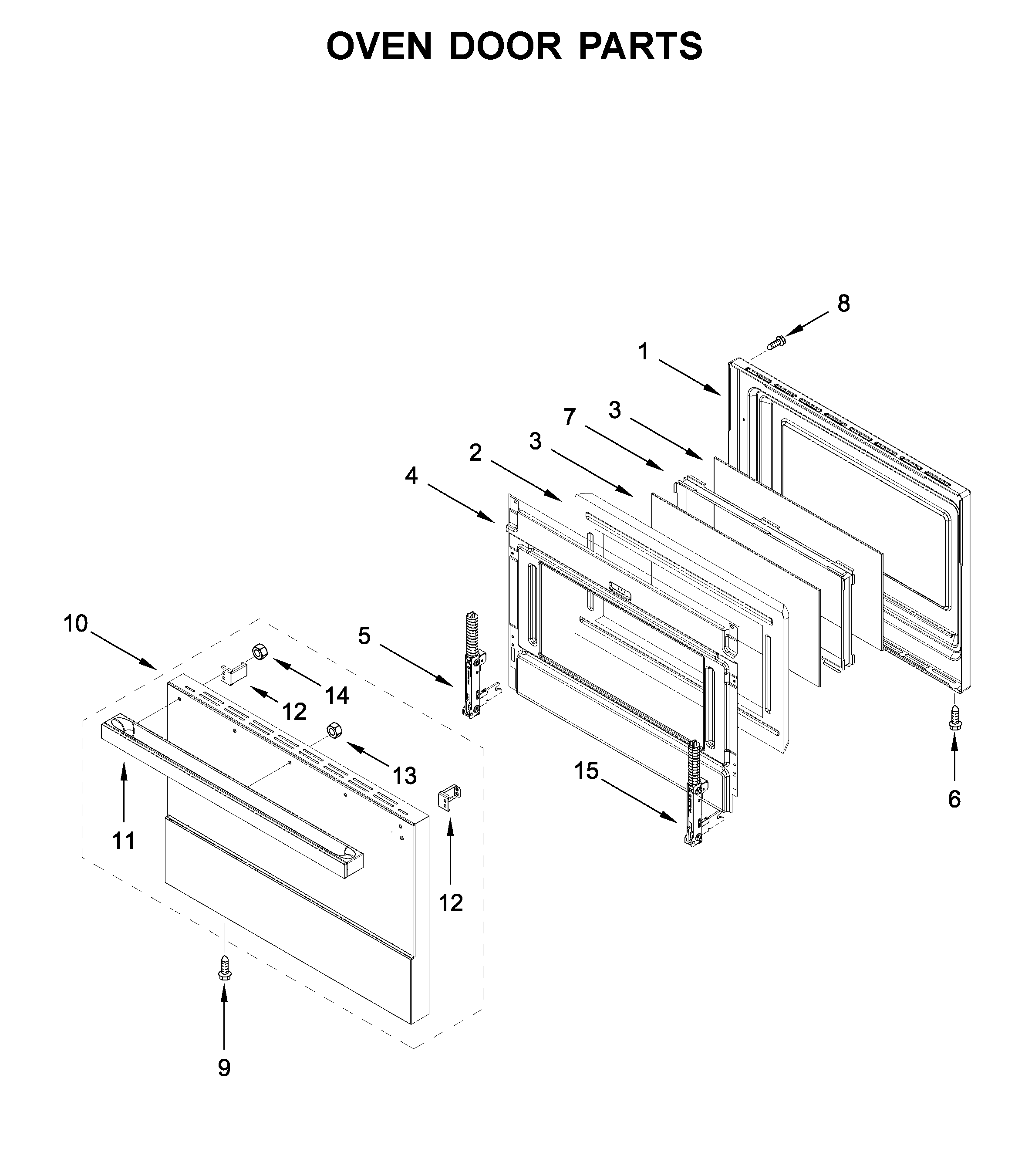 Oven door parts