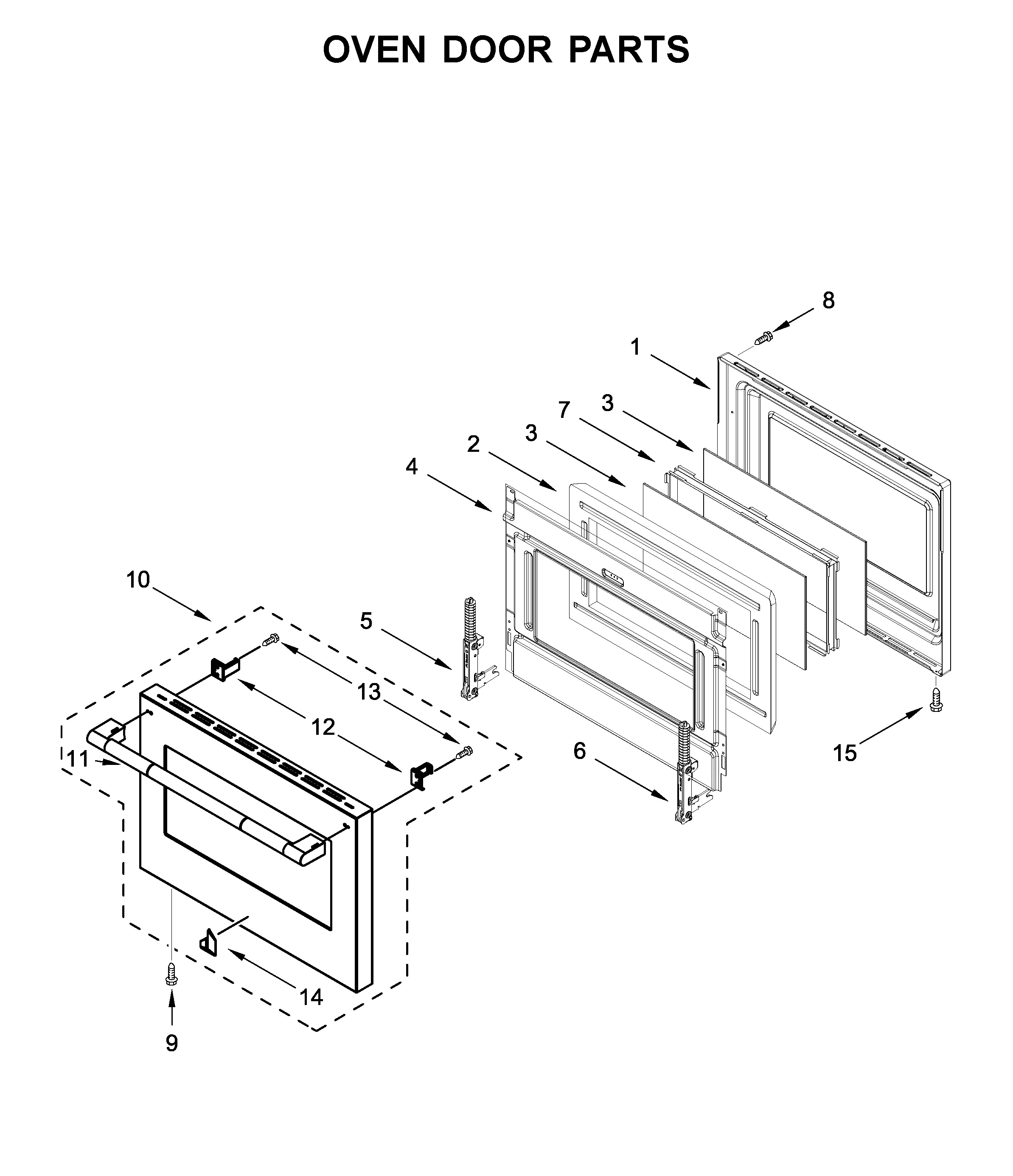 Oven door parts