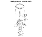 Maytag 7MMVWC565FW1 gearcase, motor and pump parts diagram