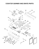 Cooktop, burner and grate parts