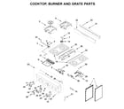 KitchenAid KFGC500JIB00 cooktop, burner and grate parts diagram