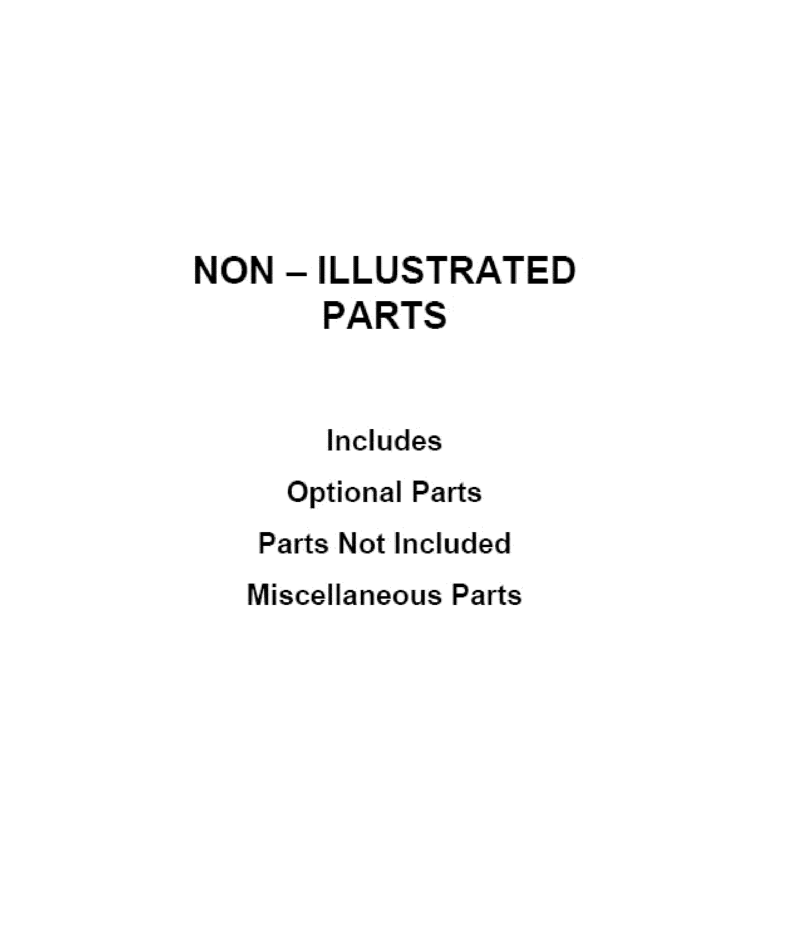 OPTIONAL PARTS (NOT INCLUDED)