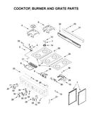 Cooktop, burner and grate parts
