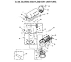 KitchenAid 5KSM95PSBSZ4 case, gearing and planetary unit parts diagram