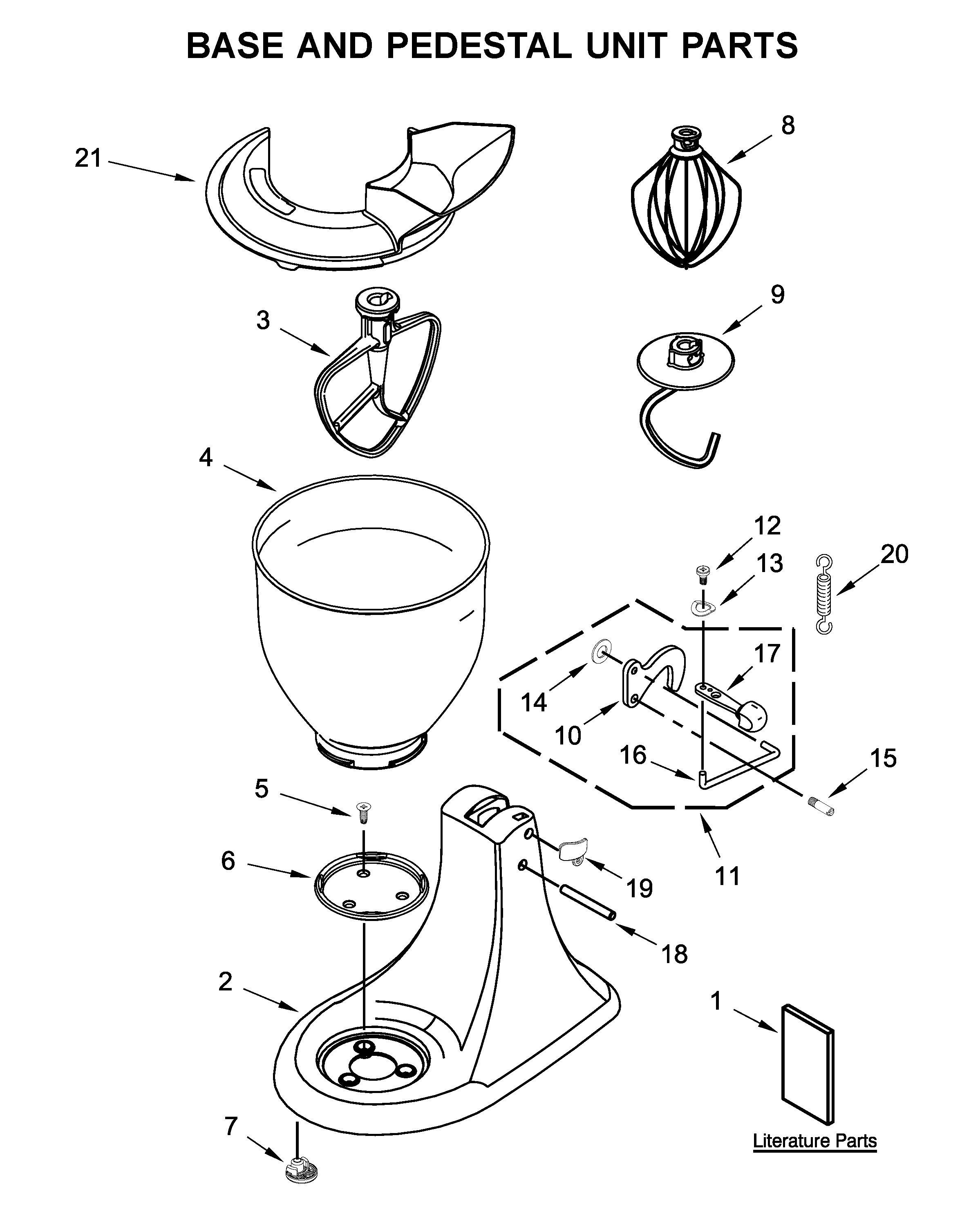 BASE AND PEDESTAL UNIT PARTS