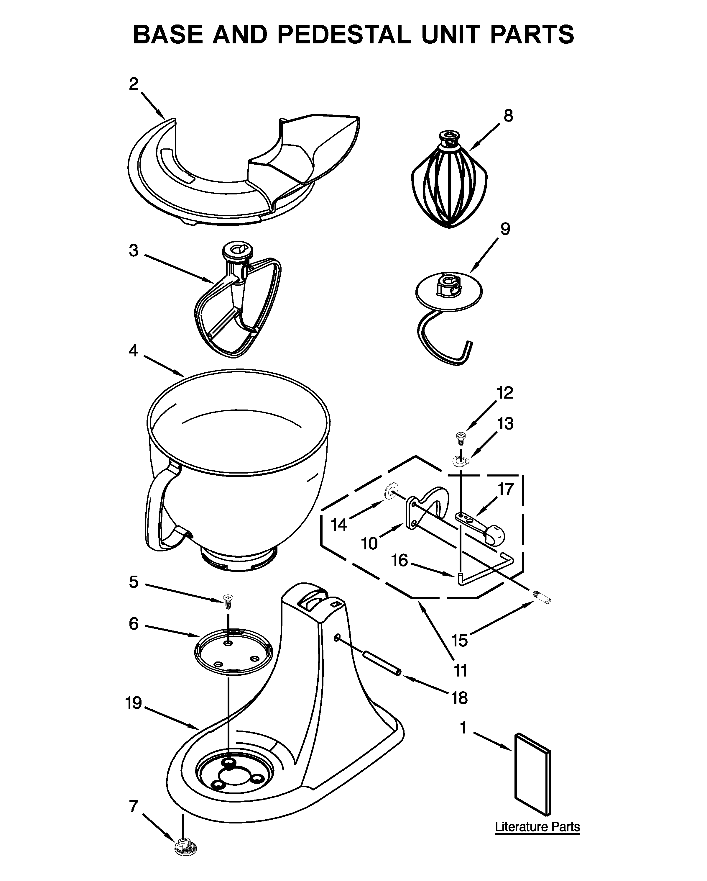 Base and pedestal unit parts