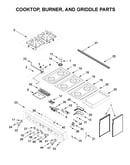 Cooktop, burner, and griddle parts