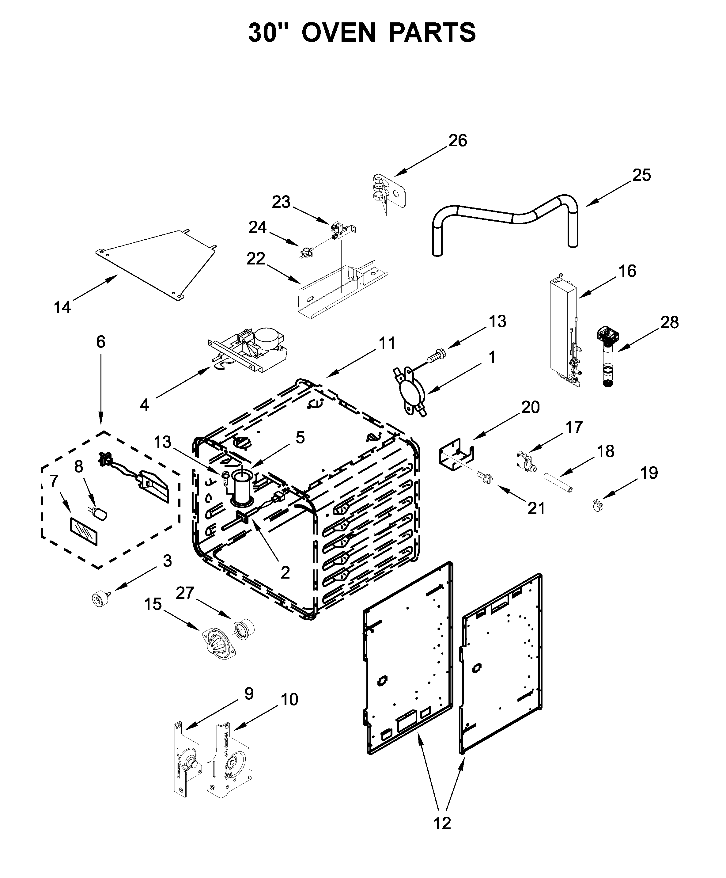 30" oven parts