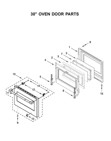 30" oven door parts